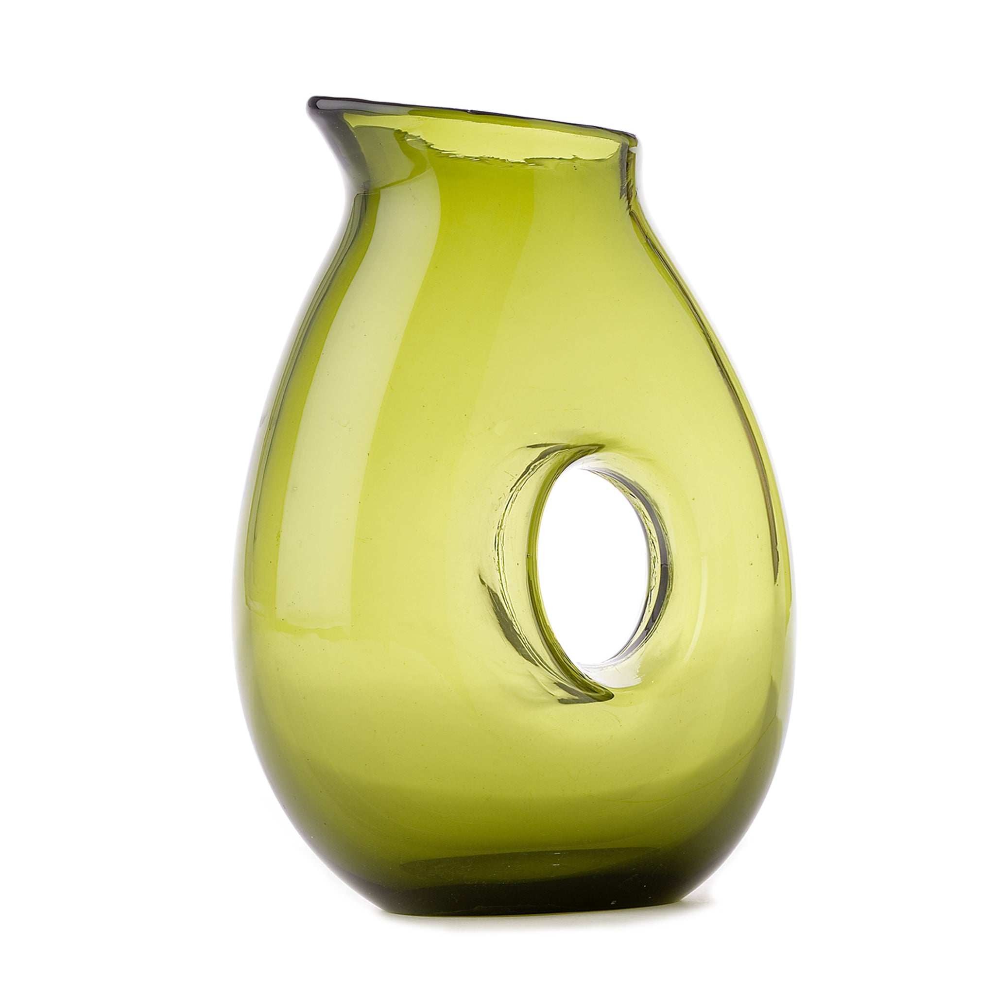 Polspotten JUG WITH HOLE OLIVE GREEN