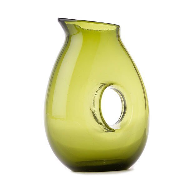 Polspotten JUG WITH HOLE OLIVE GREEN