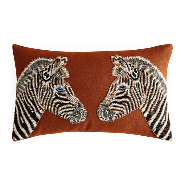 Jonathan Adler ANIMALIA BEADED PILLOW ZEBRA