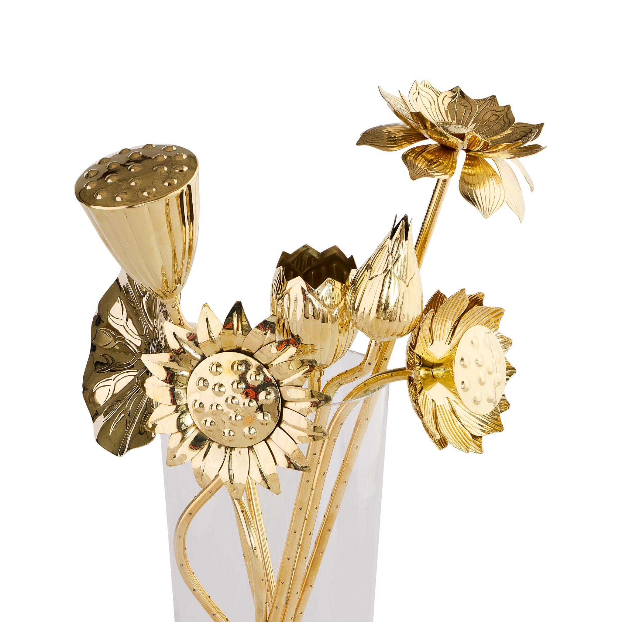 Jonathan Adler BRASS FLOWERS BOUQUET SET OF 7