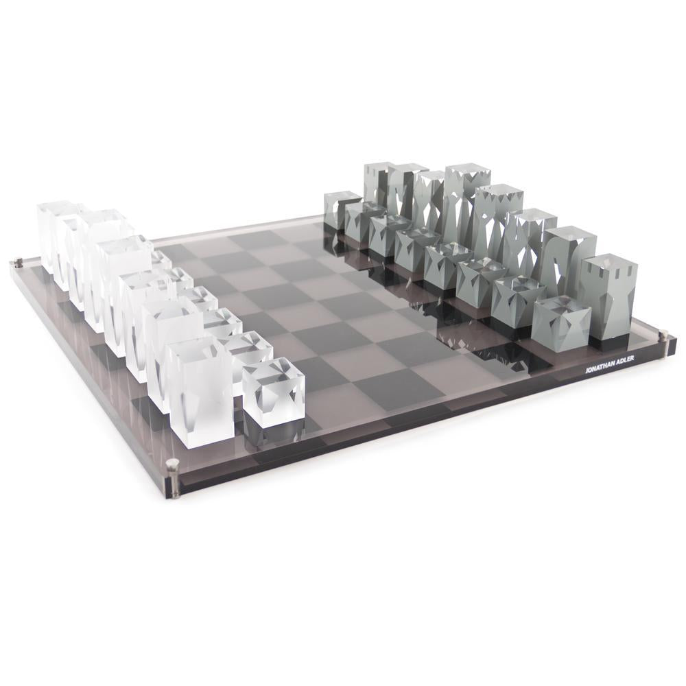 Jonathan Adler ACRYLIC CHESS SET BLACK